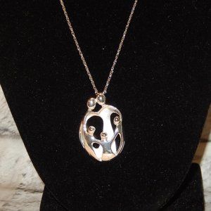 925 Sterling Silver Carolyn Pollack Relios Family of Five Pendent 30" Chain